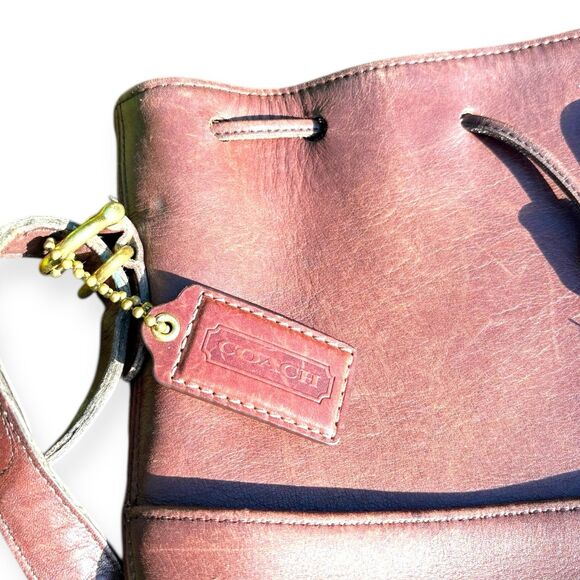 Vintage Coach 9814 Legacy Brown Leather Drawstring Bucket Bag USA - Picture 4 of 8
